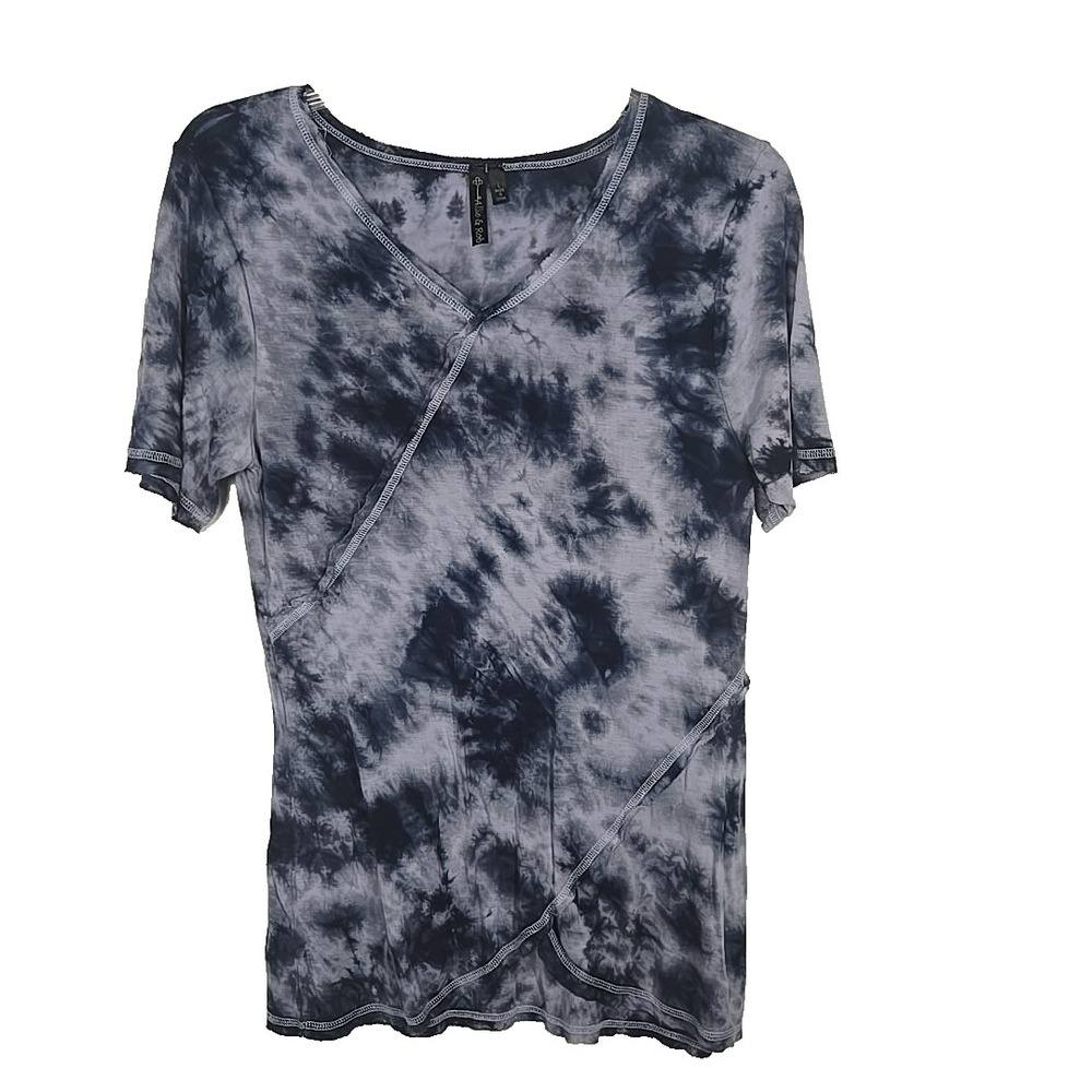 Allie & Rob Blue Tie-dyed Short Sleeve T-shirt Size Large L